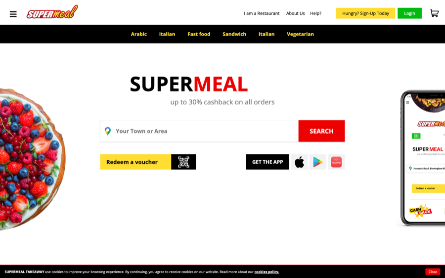 Supermeal website screenshot